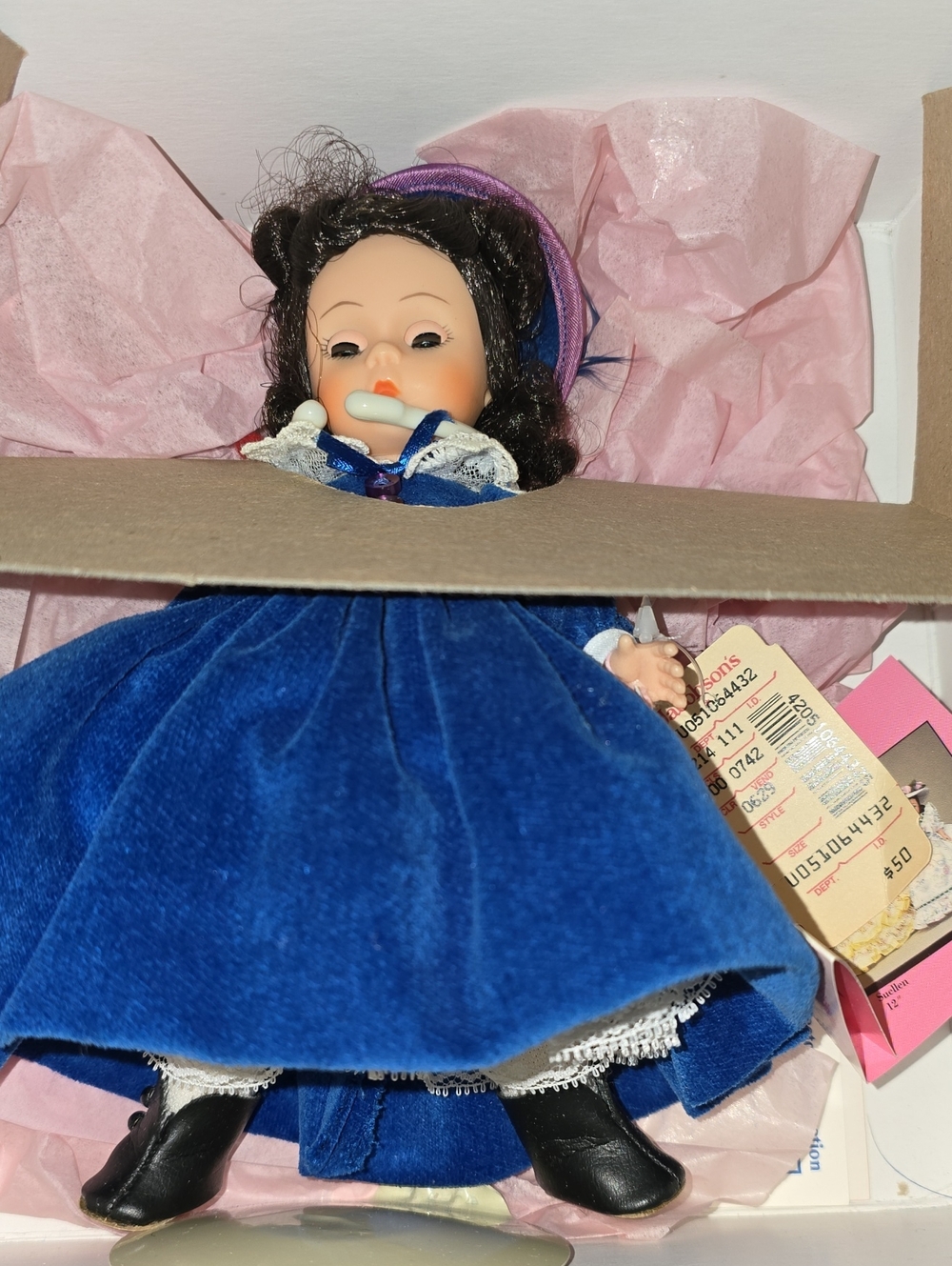 Madame Alexander Velvet Blue Dress Doll with Black Boots